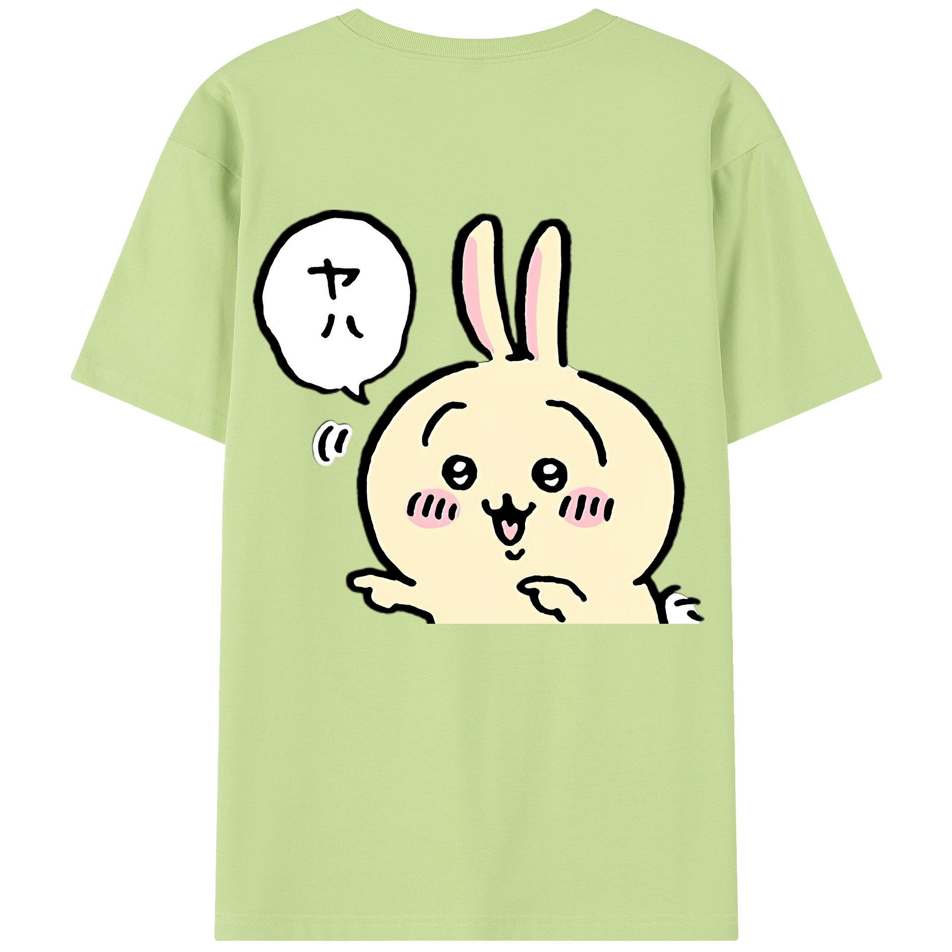 （画像用） ちいかわ うさぎ Chii-kawa usagi 綿100％半袖Tシャツ（背面プリント）